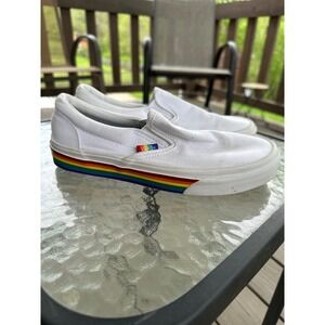 Vans Rainbow Sneakers White Shoes Women's 7 Men's 5.5